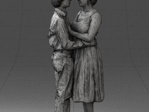 000140 Romantic Couple Embrace 0620 Modello 3D