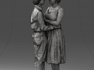 000140 Romantic Couple Embrace 0620 Modello 3D