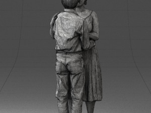000140 Romantic Couple Embrace 0620 Modello 3D