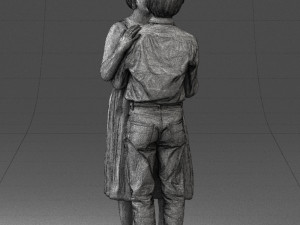 000140 Romantic Couple Embrace 0620 Modello 3D