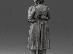 000140 Romantic Couple Embrace 0620 Modello 3D