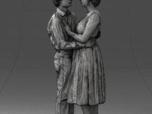 000140 Romantic Couple Embrace 0620 Modello 3D
