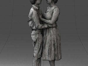 000140 Romantic Couple Embrace 0620 Modello 3D