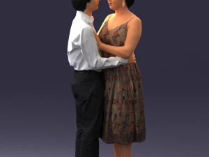 000140 Romantic Couple Embrace 0620 3dp 3D Print Model