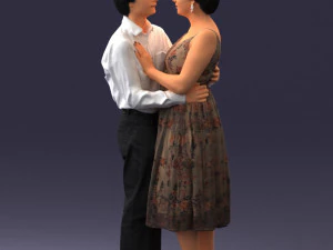 000140 Romantic Couple Embrace 0620 3dp 3D Print Model