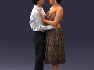 000140 Romantic Couple Embrace 0620 3dp 3D Print Model