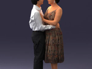000140 Romantic Couple Embrace 0620 3dp 3D Print Model