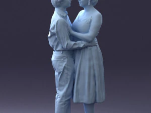 000140 Romantic Couple Embrace 0620 3dp 3D Print Model