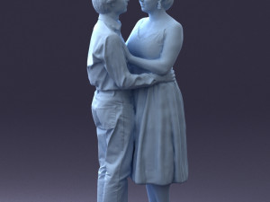 000140 Romantic Couple Embrace 0620 3dp Modèles 3D en vedette