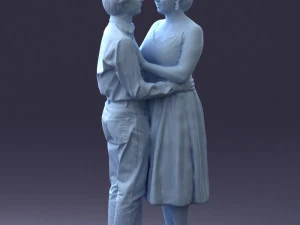 000140 Romantic Couple Embrace 0620 3dp 3D Print Model