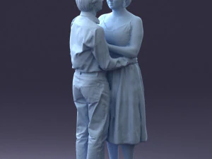 000140 Romantic Couple Embrace 0620 3dp 3D Print Model