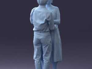 000140 Romantic Couple Embrace 0620 3dp 3D Print Model