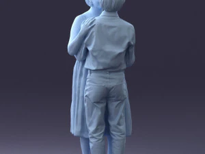 000140 Romantic Couple Embrace 0620 3dp 3D Print Model