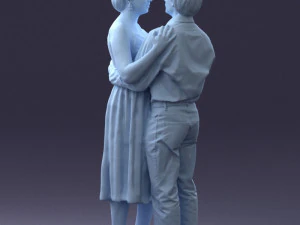 000140 Romantic Couple Embrace 0620 3dp 3D Print Model