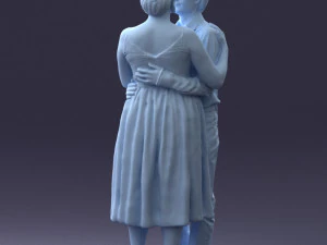 000140 Romantic Couple Embrace 0620 3dp 3D Print Model