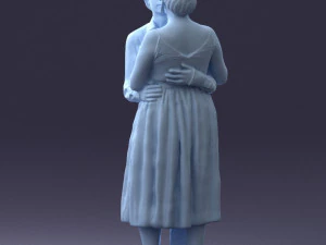 000140 Romantic Couple Embrace 0620 3dp 3D Print Model