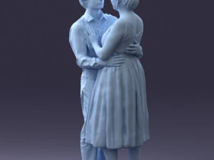 000140 Romantic Couple Embrace 0620 3dp 3D Print Model