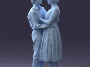 000140 Romantic Couple Embrace 0620 3dp 3D Print Model
