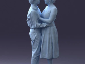 000140 Romantic Couple Embrace 0620 3dp 3D Print Model