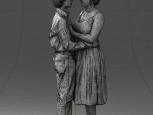 000140 Romantic Couple Embrace 0620 3dp 3D Print Model