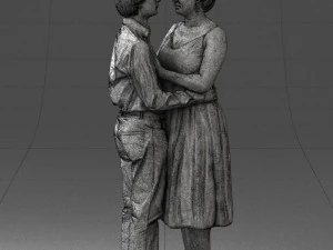 000140 Romantic Couple Embrace 0620 3dp 3D Print Model