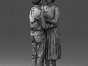000140 Romantic Couple Embrace 0620 3dp Modèles 3D en vedette