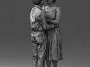 000140 Romantic Couple Embrace 0620 3dp 3D Print Model