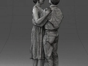 000140 Romantic Couple Embrace 0620 3dp 3D Print Model