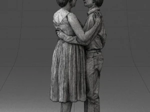 000140 Romantic Couple Embrace 0620 3dp 3D Print Model