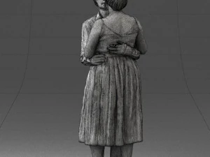 000140 Romantic Couple Embrace 0620 3dp 3D Print Model