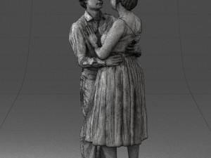000140 Romantic Couple Embrace 0620 3dp Modèles 3D en vedette