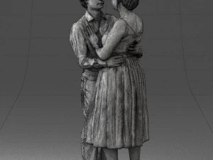 000140 Romantic Couple Embrace 0620 3dp 3D Print Model