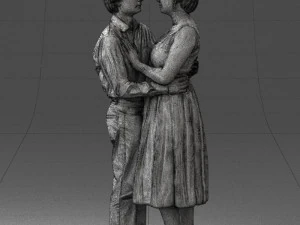 000140 Romantic Couple Embrace 0620 3dp 3D Print Model