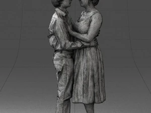 000140 Romantic Couple Embrace 0620 3dp 3D Print Model