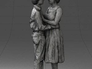 000140 Romantic Couple Embrace 0620 3dp 3D Print Model