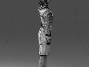 000135 Professional Flight Attendant in a Formal Red Uniform 0614 3dp 3D Print Model