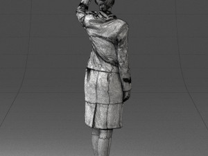 000135 Professional Flight Attendant in a Formal Red Uniform 0614 3dp 3D Print Model