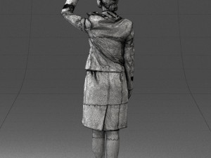 000135 Professional Flight Attendant in a Formal Red Uniform 0614 3dp 3D Print Model