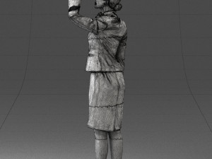 000135 Professional Flight Attendant in a Formal Red Uniform 0614 3dp 3D Print Model