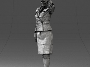 000135 Professional Flight Attendant in a Formal Red Uniform 0614 3dp 3D Print Model