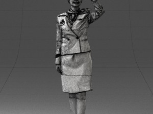 000135 Professional Flight Attendant in a Formal Red Uniform 0614 3dp 3D Print Model