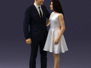 000345 Casal Elegante em Traje de Noite Modelo 3D