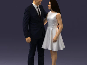 000345 Elegant Couple in Evening Attire 3D Model