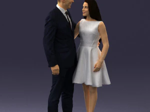 000345 Elegant Couple in Evening Attire 3D Model