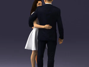 000345 Elegant Couple in Evening Attire 3D Model