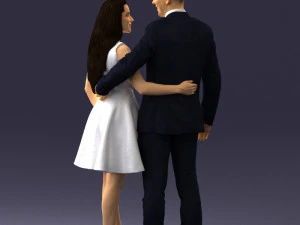 000345 Elegant Couple in Evening Attire 3D Model
