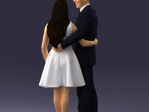 000345 Elegant Couple in Evening Attire 3D Model