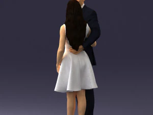 000345 Elegant Couple in Evening Attire 3D Model