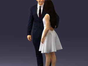 000345 Elegant Couple in Evening Attire 3D Model
