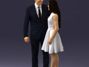 000345 Elegant Couple in Evening Attire 3D Model